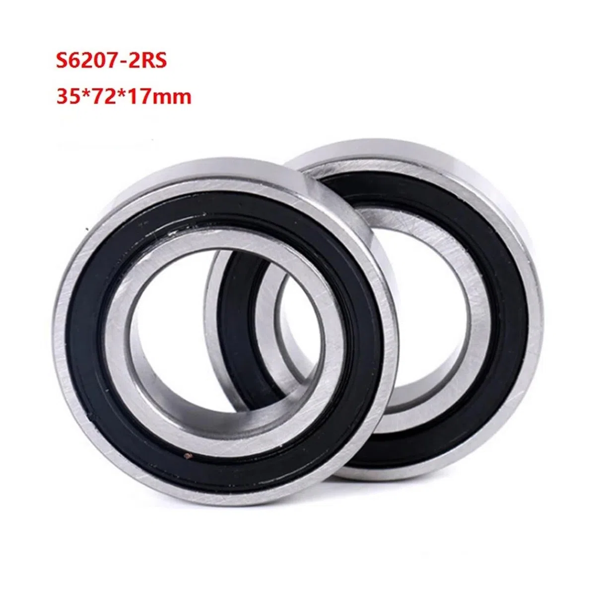 4 unids/Lote S6207RS S6207-2RS S6207 2RS RS 35x72x17mm Doble Sello de Goma de Acero Inoxidable rodamiento rígido de Bolas 35 * 72 * 17mm